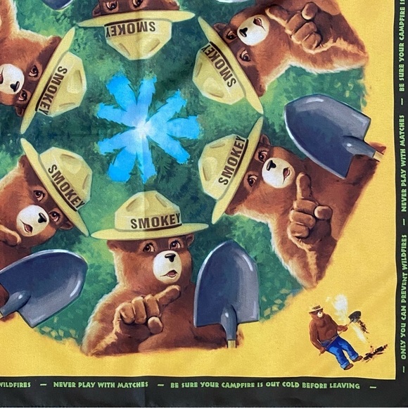 Smokey The Bear Bandana Prevent Wildfires Mandala Forest Woods Scarf - Picture 3 of 8